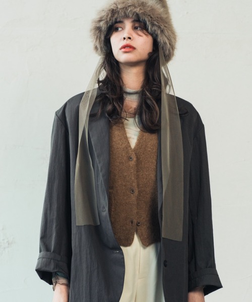 ORIENT MILLINERY（オリエント ミリナリー）の「BABY ALPACA BLEND KNIT VEST | ベビーアルパカ混ニットベスト（ベスト・レディース・アイボリー/キャメル/チャコールグレー・FREE）」の22枚目の写真