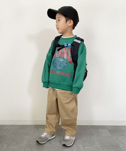 Bambin（ボンバン）の「【 Bambin / ボンバン 】 ロゴ プリント スウェット（スウェット・キッズ・グリーン/アイボリー・120/130/140）」の5枚目の写真