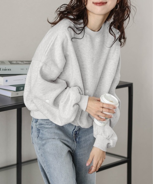 SUGAR BISKET（シュガービスケット）の「裏起毛ハート刺繍スウェット（ベスト・レディース・ブラック/チャコール/ホワイト/グレー・フリー）」の3枚目の写真