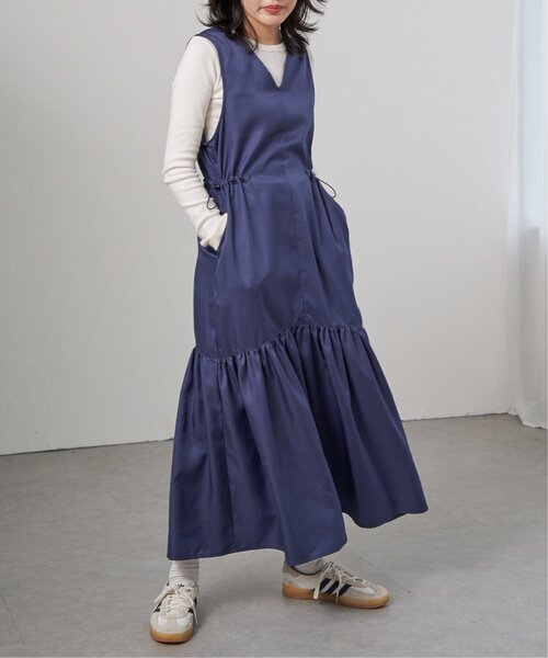 VENCEEXCHANGE(ヴァンスエクスチェンジ)の「ツイル切替ジャンスカ(ジャンパースカート・レディース・ブルー/ブラック・FREE)」の1枚目の写真