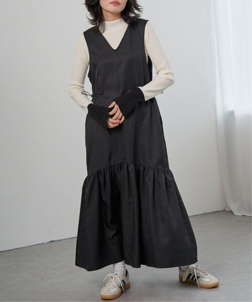 VENCEEXCHANGE(ヴァンスエクスチェンジ)の「ツイル切替ジャンスカ(ジャンパースカート・レディース・ブルー/ブラック・FREE)」の2枚目の写真