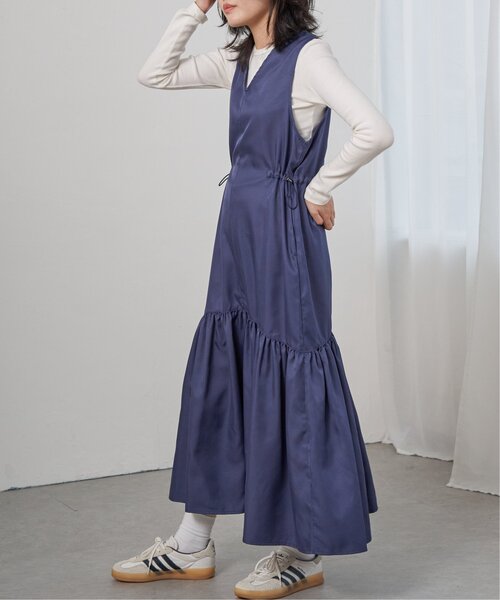 VENCEEXCHANGE(ヴァンスエクスチェンジ)の「ツイル切替ジャンスカ(ジャンパースカート・レディース・ブルー/ブラック・FREE)」の19枚目の写真