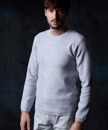 HIDEAWAYS NICOLE | 幾何学風バイヤス柄クルーネックニット(ニット/セーター)