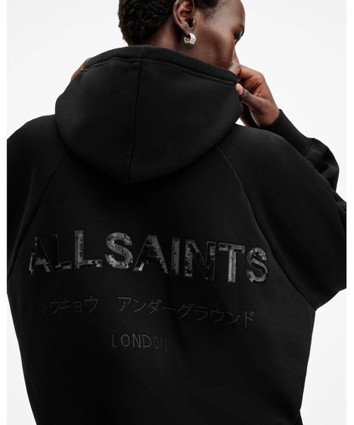 ALLSAINTS（オールセインツ）の「TALON UNDERGROUND OVERSIZED HOODIE | TALON アンダーグラウンド オーバーサイズ フーディー（パーカー・レディース・ブラック・M/XS/S）」の9枚目の写真