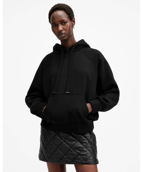 ALLSAINTS（オールセインツ）の「TALON UNDERGROUND OVERSIZED HOODIE | TALON アンダーグラウンド オーバーサイズ フーディー（パーカー・レディース・ブラック・M/XS/S）」の2枚目の写真