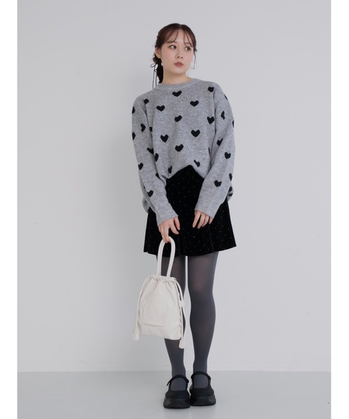 JUMELLE(ジュメロ)の「heart jacquard knit(ニット/セーター・レディース・グレー/アイボリー・MEDIUM)」の11枚目の写真