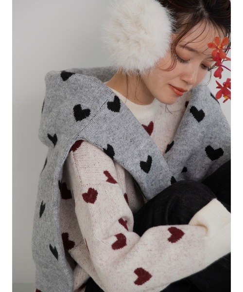 JUMELLE(ジュメロ)の「heart jacquard knit(ニット/セーター・レディース・グレー/アイボリー・MEDIUM)」の19枚目の写真