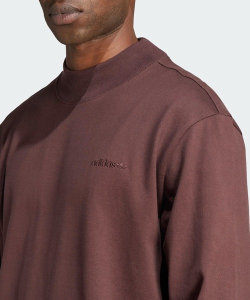 adidas(アディダス)の「長袖モックネックTシャツ / アディダスオリジナルス adidas Originals(Tシャツ/カットソー・メンズ・グレー/ブラウン・LARGE/MEDIUM/SMALL/X-LARGE/X-SMALL/XX-LARGE/3XL)」の4枚目の写真