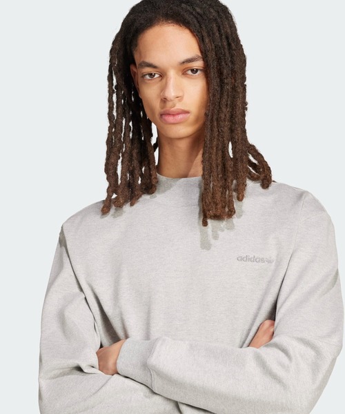 adidas(アディダス)の「長袖モックネックTシャツ / アディダスオリジナルス adidas Originals(Tシャツ/カットソー・メンズ・グレー/ブラウン・LARGE/MEDIUM/SMALL/X-LARGE/X-SMALL/XX-LARGE/3XL)」の8枚目の写真