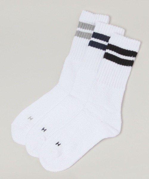 Healthknit/ヘルスニット】2ラインロングソックス3P（ソックス