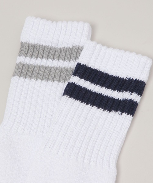 Healthknit(ヘルスニット)の「【Healthknit/ヘルスニット】2ラインロングソックス3P(ソックス/靴下・メンズ・ホワイト・FREE)」の6枚目の写真