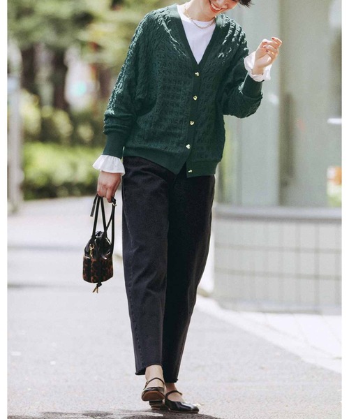 IEDIT（イディット）の「ＩＥＤＩＴ　らくちんでキレイ見えする　ウエスト平ゴム遣いのエフォートレスデニム（デニムパンツ・レディース・ダークグレー/インディゴブルー・MEDIUM/LARGE/X-LARGE/XX-LARGE/SMALL/XXX-LARGE）」の3枚目の写真