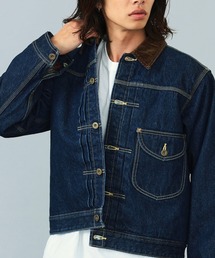 Lee ウエストベルト付き濃い青デニムジャケット Lee ウエストベルト付き濃い青デニムジャケット