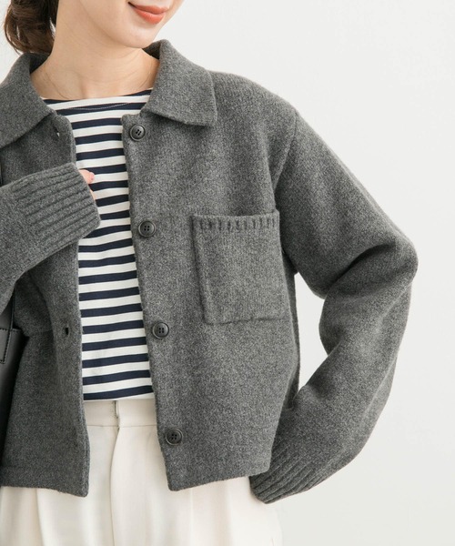 URBAN RESEARCH DOORS（アーバンリサーチドアーズ）の「コンパクト衿付きニット（ニット/セーター・レディース・ボルドー/チャコールグレー・MEDIUM）」の12枚目の写真