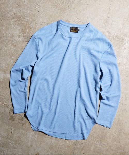 Coffee & Cigarettes(コーヒーアンドシガレッツ)の「3-10B6 ワイド ワッフル ロングスリーブTシャツ ロンT ロングTEE(Tシャツ/カットソー・メンズ・ブラック/サックスブルー/グレー/ホワイト・L/M)」の1枚目の写真