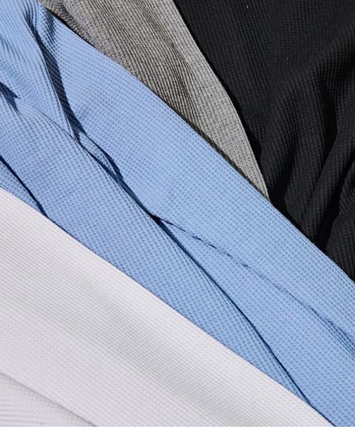 Coffee & Cigarettes(コーヒーアンドシガレッツ)の「3-10B6 ワイド ワッフル ロングスリーブTシャツ ロンT ロングTEE(Tシャツ/カットソー・メンズ・ブラック/サックスブルー/グレー/ホワイト・L/M)」の5枚目の写真