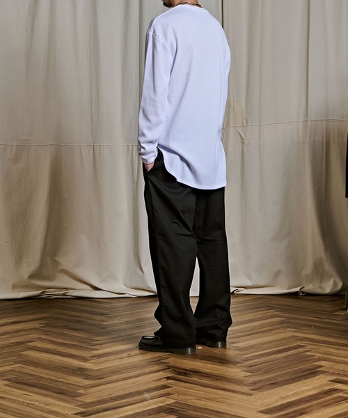 Coffee & Cigarettes(コーヒーアンドシガレッツ)の「3-10B6 ワイド ワッフル ロングスリーブTシャツ ロンT ロングTEE(Tシャツ/カットソー・メンズ・ブラック/サックスブルー/グレー/ホワイト・L/M)」の18枚目の写真