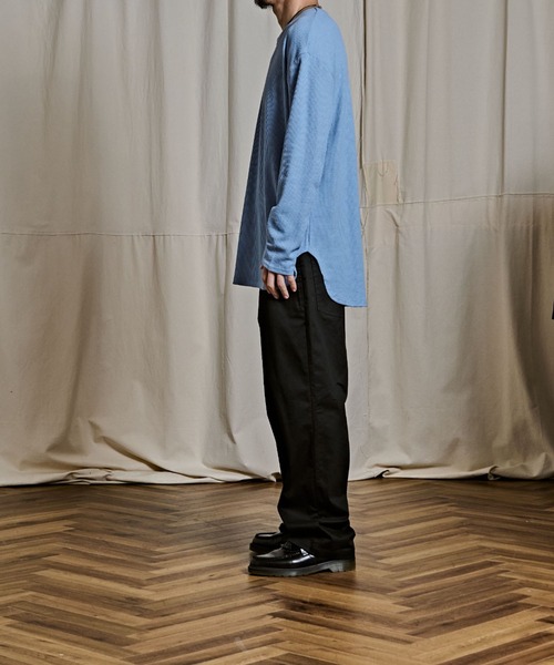 Coffee & Cigarettes(コーヒーアンドシガレッツ)の「3-10B6 ワイド ワッフル ロングスリーブTシャツ ロンT ロングTEE(Tシャツ/カットソー・メンズ・ブラック/サックスブルー/グレー/ホワイト・L/M)」の21枚目の写真