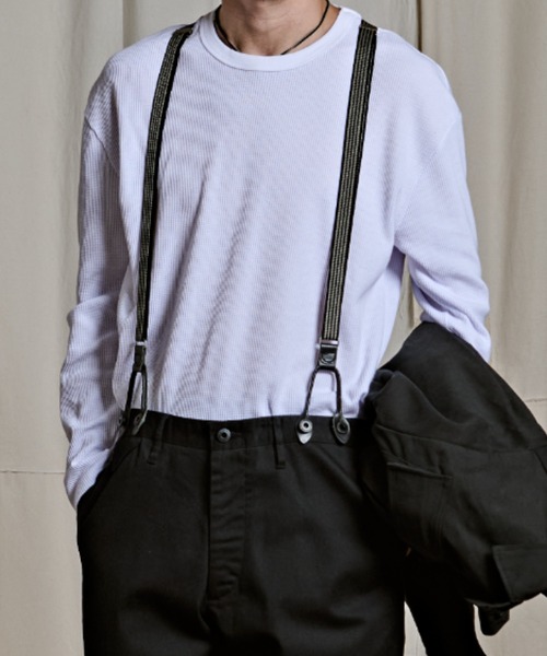 Coffee & Cigarettes(コーヒーアンドシガレッツ)の「3-10B6 ワイド ワッフル ロングスリーブTシャツ ロンT ロングTEE(Tシャツ/カットソー・メンズ・ブラック/サックスブルー/グレー/ホワイト・L/M)」の13枚目の写真