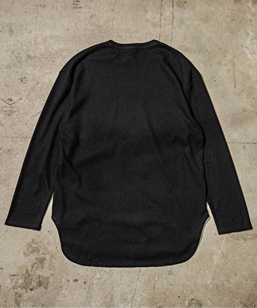 Coffee & Cigarettes(コーヒーアンドシガレッツ)の「3-10B6 ワイド ワッフル ロングスリーブTシャツ ロンT ロングTEE(Tシャツ/カットソー・メンズ・ブラック/サックスブルー/グレー/ホワイト・L/M)」の11枚目の写真