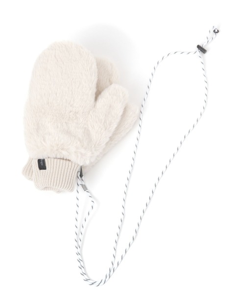 niko and...（ニコアンド）の「オリジナルフェイクファーボアストラップ付きミトン（手袋・レディース・ピンク/モカ/オレンジ/グリーン/アイボリー・FREE）」の3枚目の写真