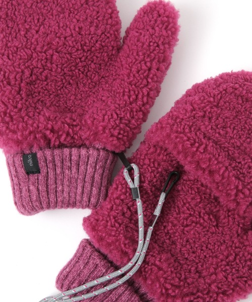 niko and...（ニコアンド）の「オリジナルフェイクファーボアストラップ付きミトン（手袋・レディース・ピンク/モカ/オレンジ/グリーン/アイボリー・FREE）」の12枚目の写真