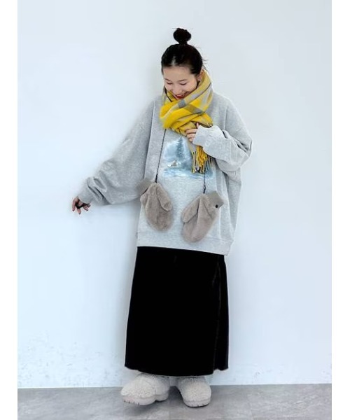 niko and...（ニコアンド）の「オリジナルフェイクファーボアストラップ付きミトン（手袋・レディース・ピンク/モカ/オレンジ/グリーン/アイボリー・FREE）」の20枚目の写真