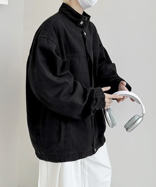 FVLMEN(フルメン)の「【FVLMEN】stand neck denim zip jacket/スタンドネック デニム ジップ ジャケット(デニムジャケット・メンズ・ブルー/ネイビー/ブラック・MEDIUM/LARGE/X-LARGE)」の5枚目の写真