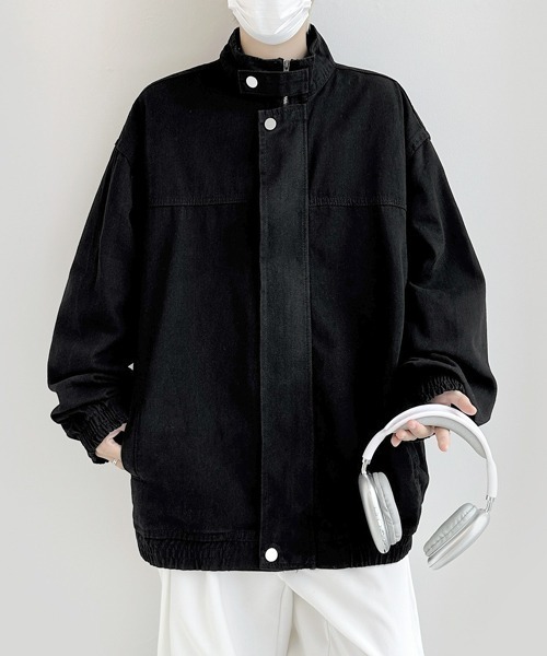 FVLMEN(フルメン)の「【FVLMEN】stand neck denim zip jacket/スタンドネック デニム ジップ ジャケット(デニムジャケット・メンズ・ブルー/ネイビー/ブラック・MEDIUM/LARGE/X-LARGE)」の4枚目の写真