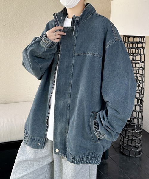 FVLMEN(フルメン)の「【FVLMEN】stand neck denim zip jacket/スタンドネック デニム ジップ ジャケット(デニムジャケット・メンズ・ブルー/ネイビー/ブラック・MEDIUM/LARGE/X-LARGE)」の10枚目の写真