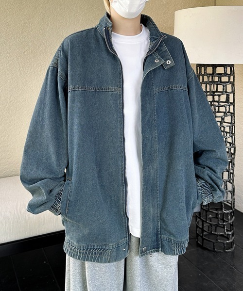 FVLMEN(フルメン)の「【FVLMEN】stand neck denim zip jacket/スタンドネック デニム ジップ ジャケット(デニムジャケット・メンズ・ブルー/ネイビー/ブラック・MEDIUM/LARGE/X-LARGE)」の11枚目の写真