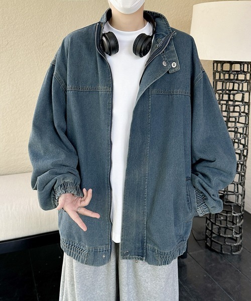 FVLMEN(フルメン)の「【FVLMEN】stand neck denim zip jacket/スタンドネック デニム ジップ ジャケット(デニムジャケット・メンズ・ブルー/ネイビー/ブラック・MEDIUM/LARGE/X-LARGE)」の12枚目の写真