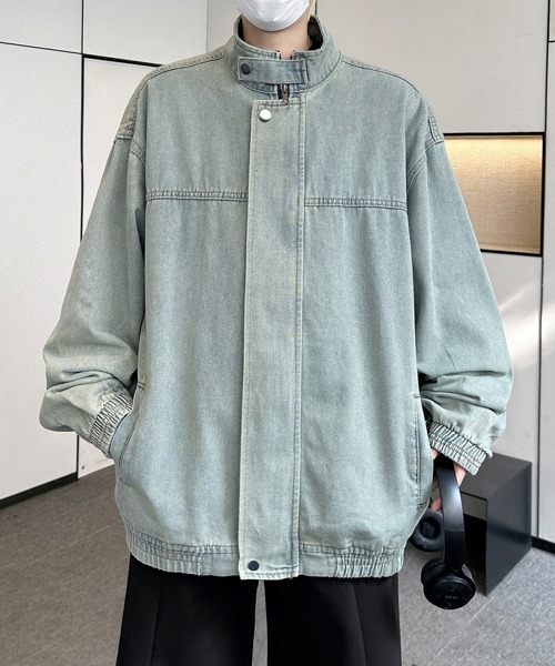FVLMEN(フルメン)の「【FVLMEN】stand neck denim zip jacket/スタンドネック デニム ジップ ジャケット(デニムジャケット・メンズ・ブルー/ネイビー/ブラック・MEDIUM/LARGE/X-LARGE)」の15枚目の写真
