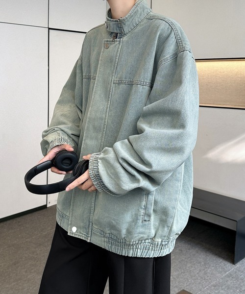FVLMEN(フルメン)の「【FVLMEN】stand neck denim zip jacket/スタンドネック デニム ジップ ジャケット(デニムジャケット・メンズ・ブルー/ネイビー/ブラック・MEDIUM/LARGE/X-LARGE)」の17枚目の写真