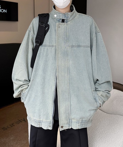 FVLMEN(フルメン)の「【FVLMEN】stand neck denim zip jacket/スタンドネック デニム ジップ ジャケット(デニムジャケット・メンズ・ブルー/ネイビー/ブラック・MEDIUM/LARGE/X-LARGE)」の19枚目の写真