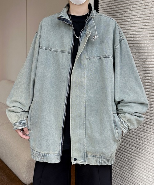FVLMEN(フルメン)の「【FVLMEN】stand neck denim zip jacket/スタンドネック デニム ジップ ジャケット(デニムジャケット・メンズ・ブルー/ネイビー/ブラック・MEDIUM/LARGE/X-LARGE)」の21枚目の写真