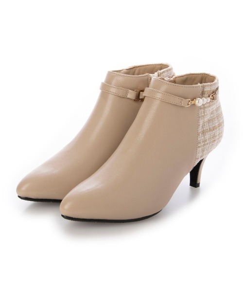 Elvis Luce（エルビスルーチェ）の「ElvisLuce(エルビスルーチェ)6.5cmヒールパールベルト2WYポインテッドトゥショート（ブーツ・レディース・ベージュ/ブラック系その他/ブラック・M/L/S/LL）」の15枚目の写真