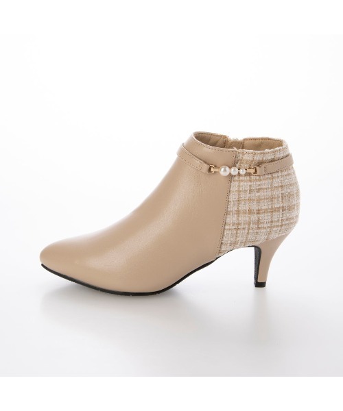 Elvis Luce（エルビスルーチェ）の「ElvisLuce(エルビスルーチェ)6.5cmヒールパールベルト2WYポインテッドトゥショート（ブーツ・レディース・ベージュ/ブラック系その他/ブラック・M/L/S/LL）」の12枚目の写真