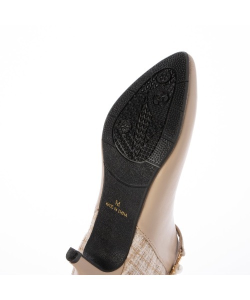 Elvis Luce（エルビスルーチェ）の「ElvisLuce(エルビスルーチェ)6.5cmヒールパールベルト2WYポインテッドトゥショート（ブーツ・レディース・ベージュ/ブラック系その他/ブラック・M/L/S/LL）」の21枚目の写真