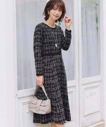 ぴー！BLAMINK定価25万　ブラック ツイード ワンピース ぴー様専用！BLAMINK定価25万 ブラック ツイード ワンピース