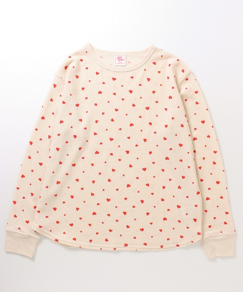 ALWAYS GOOD TIME(オルウェイズグッドタイム)の「【JEMORGAN / ジェーイーモーガン】ワッフルハート柄ルームウェア3点セット(Tシャツ/カットソー・レディース・アイボリー系1/アイボリー系2/杢グレー・F)」の7枚目の写真