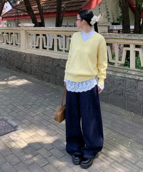 gossip!ロサンゼルス(ゴシップロサンゼルス)の「Y2Kレースフリル長袖トップス カジュアル&ヴィンテージ風 日常&シンプル 外出&重ねアイテム(シャツ/ブラウス・レディース・ホワイト・FREE)」の11枚目の写真