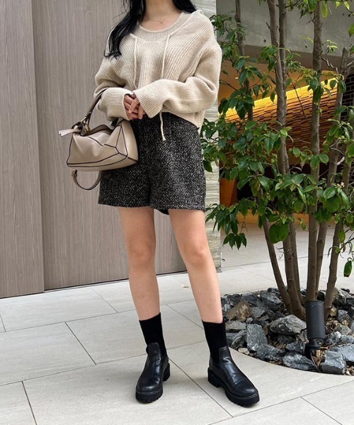 MODE ROBE（モードローブ）の「ツイードショートパンツ（その他パンツ・レディース・ホワイト×ブラック/ベージュ×ブラック・FREE）」の4枚目の写真