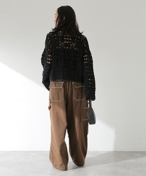 ANGLAN(アングラン)の「ANGLAN / アングラン Spread Panel Twill Work Pants(カーゴパンツ・レディース・ブラウン・FREE)」の5枚目の写真