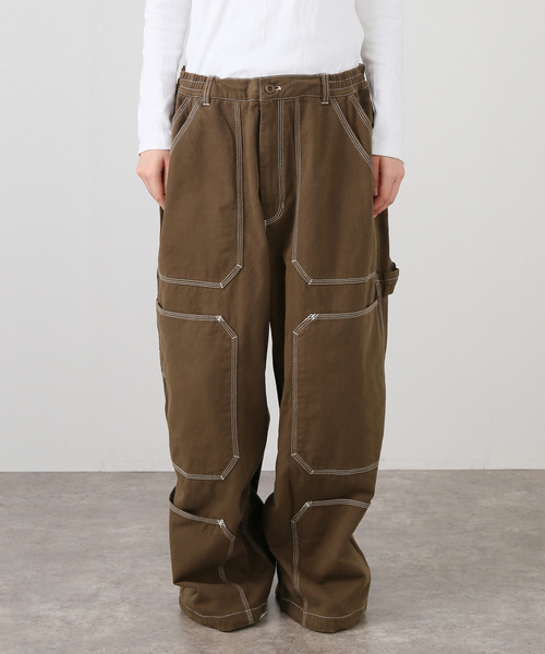 ANGLAN(アングラン)の「ANGLAN / アングラン Spread Panel Twill Work Pants(カーゴパンツ・レディース・ブラウン・FREE)」の7枚目の写真