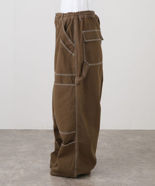 ANGLAN(アングラン)の「ANGLAN / アングラン Spread Panel Twill Work Pants(カーゴパンツ・レディース・ブラウン・FREE)」の8枚目の写真
