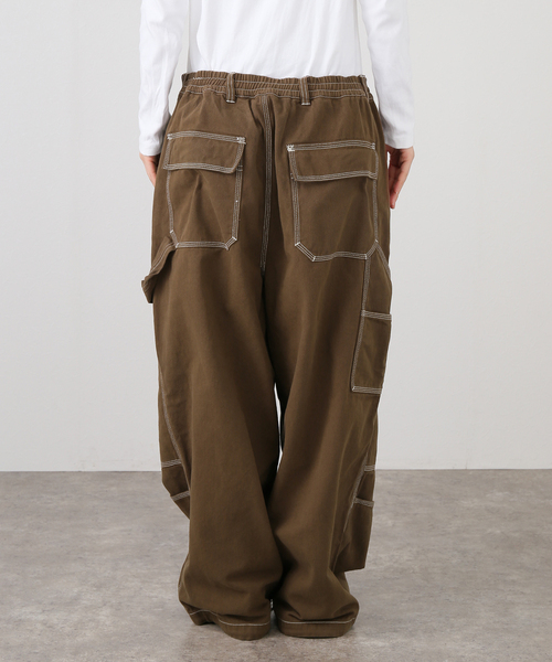 ANGLAN(アングラン)の「ANGLAN / アングラン Spread Panel Twill Work Pants(カーゴパンツ・レディース・ブラウン・FREE)」の9枚目の写真