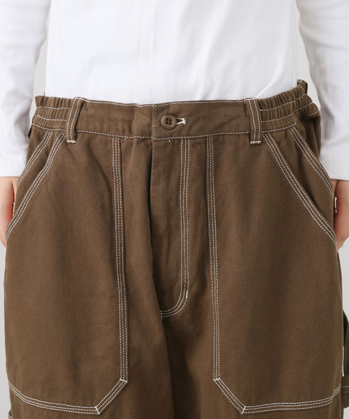 ANGLAN(アングラン)の「ANGLAN / アングラン Spread Panel Twill Work Pants(カーゴパンツ・レディース・ブラウン・FREE)」の11枚目の写真