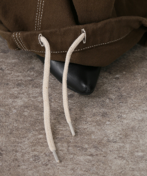 ANGLAN(アングラン)の「ANGLAN / アングラン Spread Panel Twill Work Pants(カーゴパンツ・レディース・ブラウン・FREE)」の22枚目の写真
