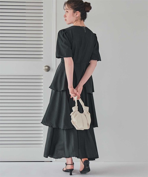titivate（ティティベイト）の「ランダムヘムティアードワンピース（ワンピース・レディース・チャコール/ライトベージュ・SP/MT/L/M）」の5枚目の写真